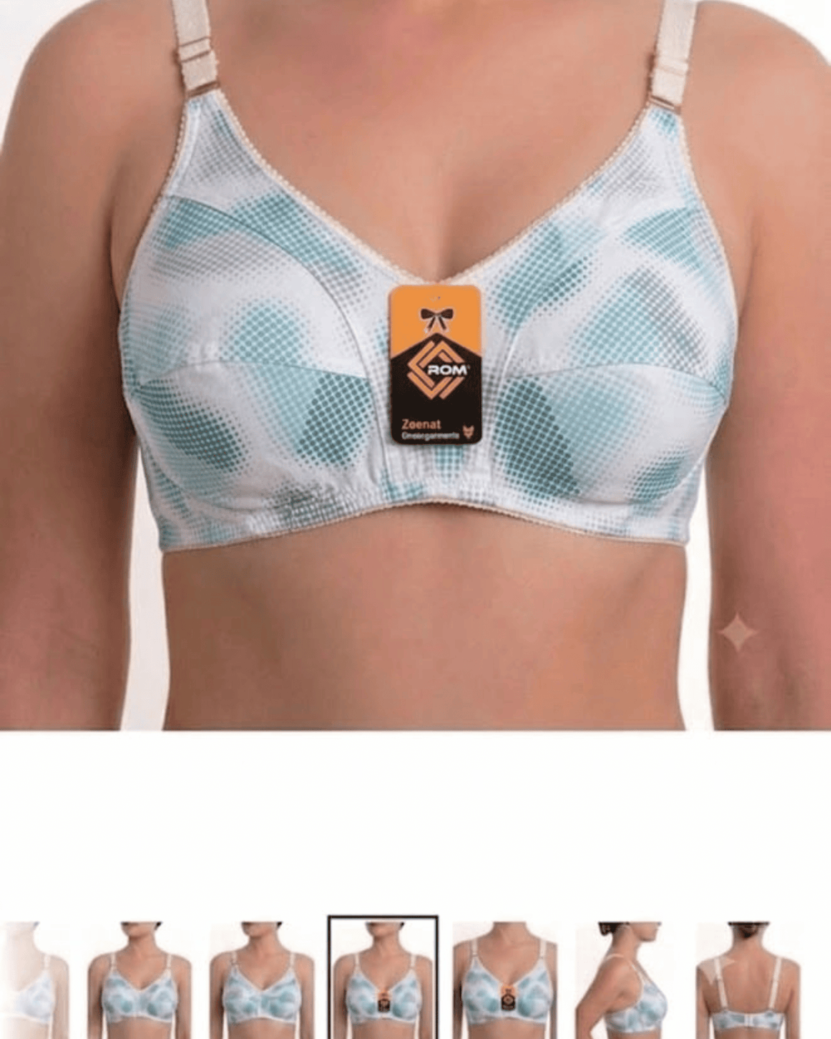 Blue Printed Bra