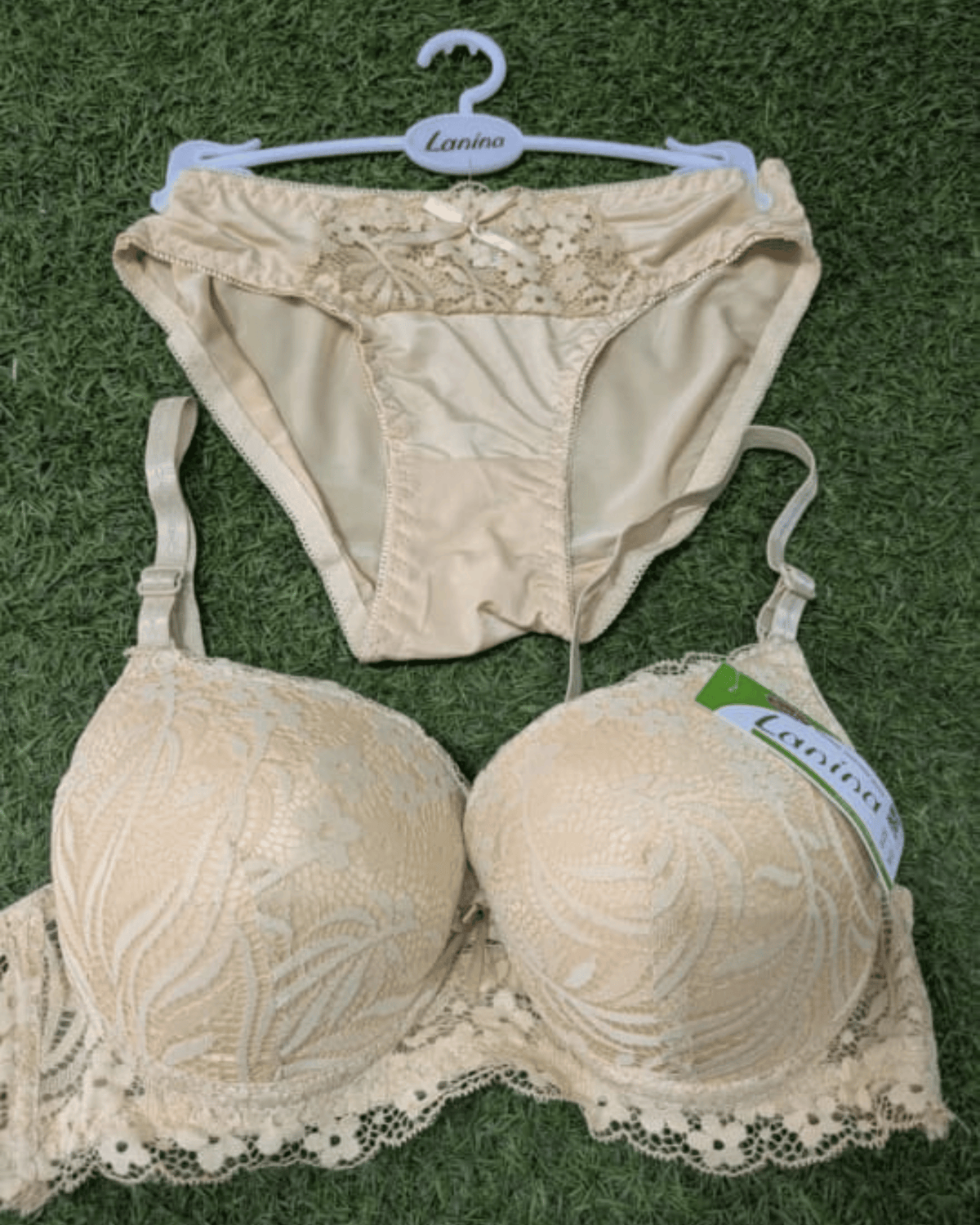 Beige Lace Bra & Panty Set