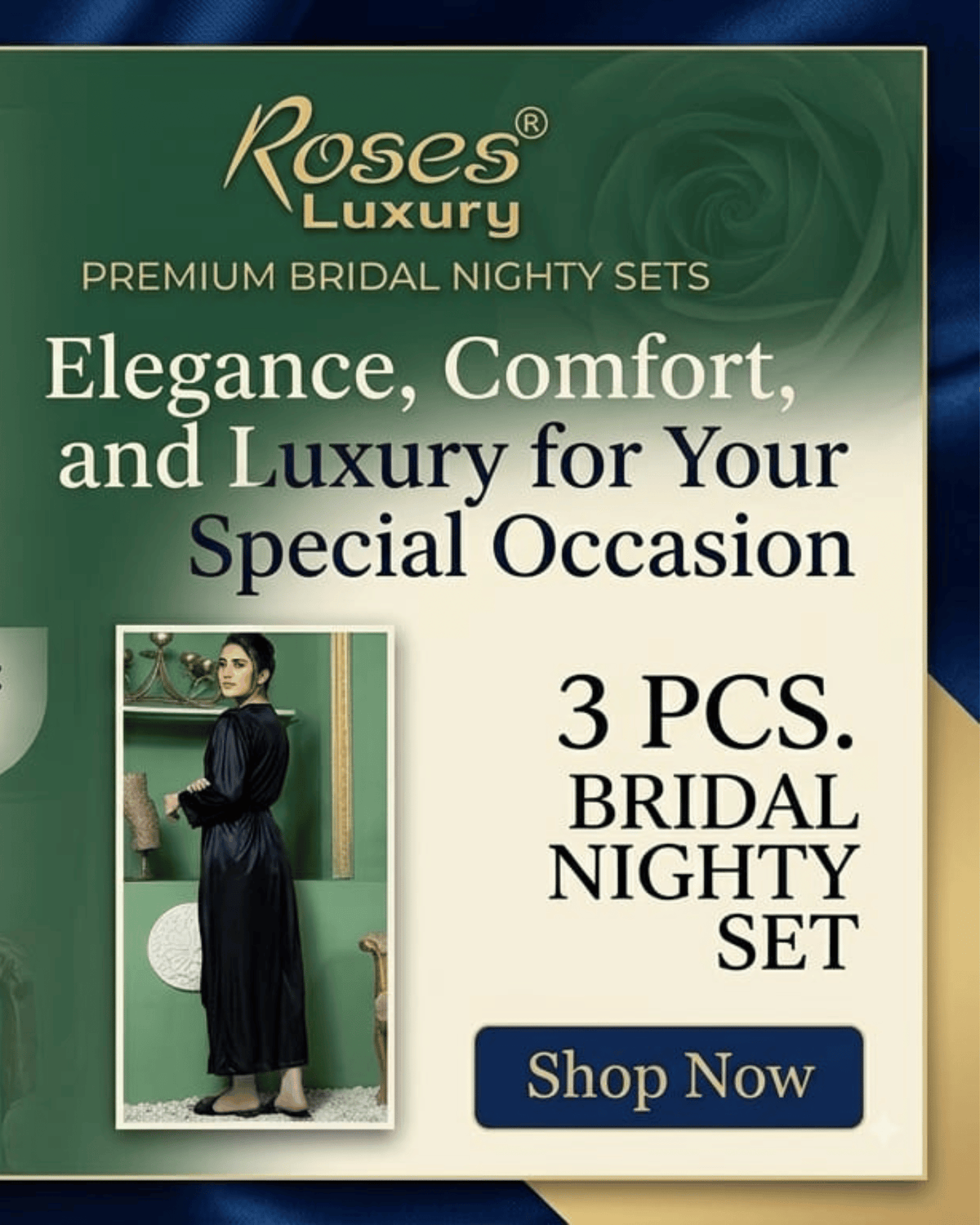 3-Piece Bridal Night Set